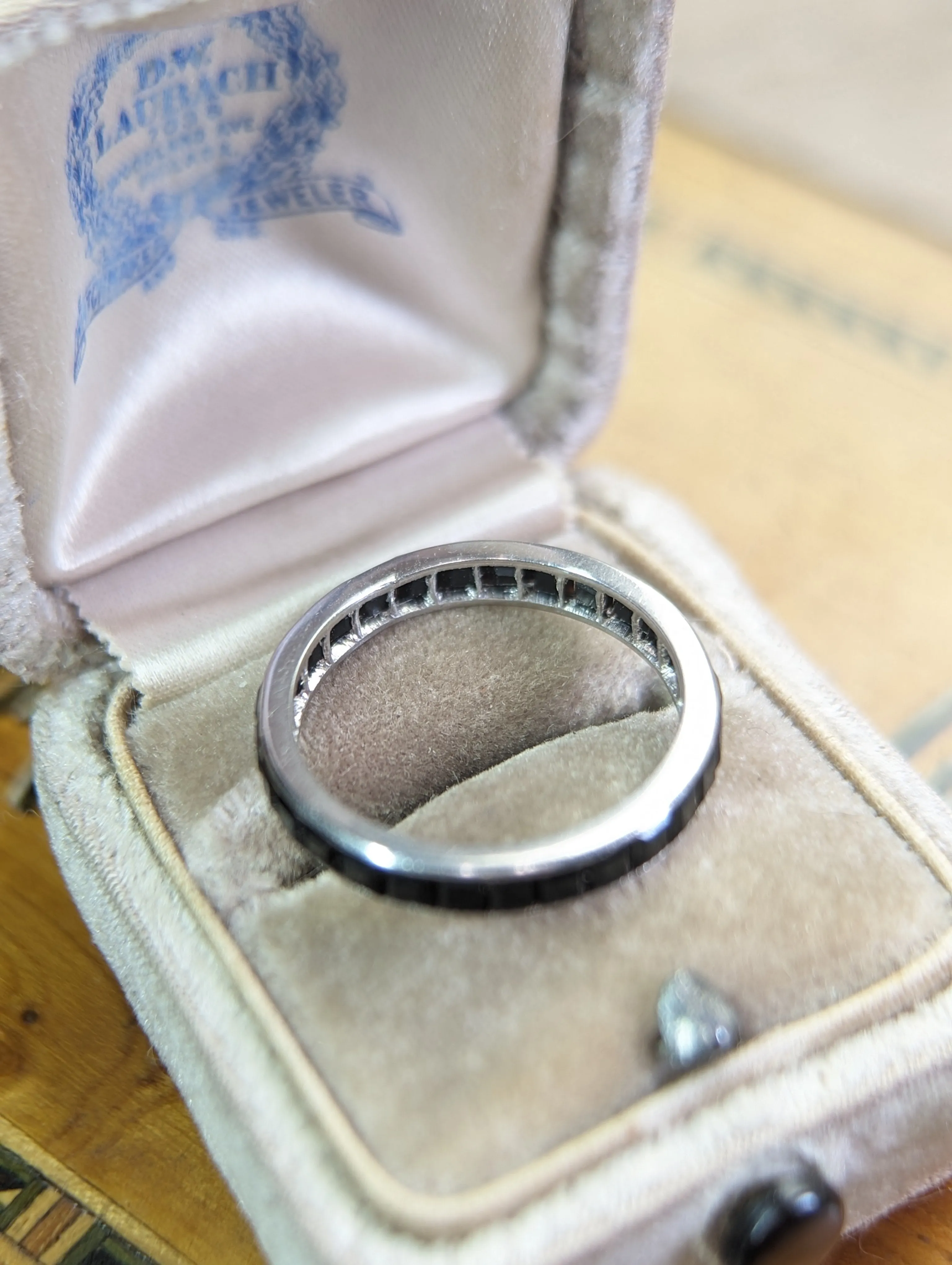 Vintage onyx eternity band