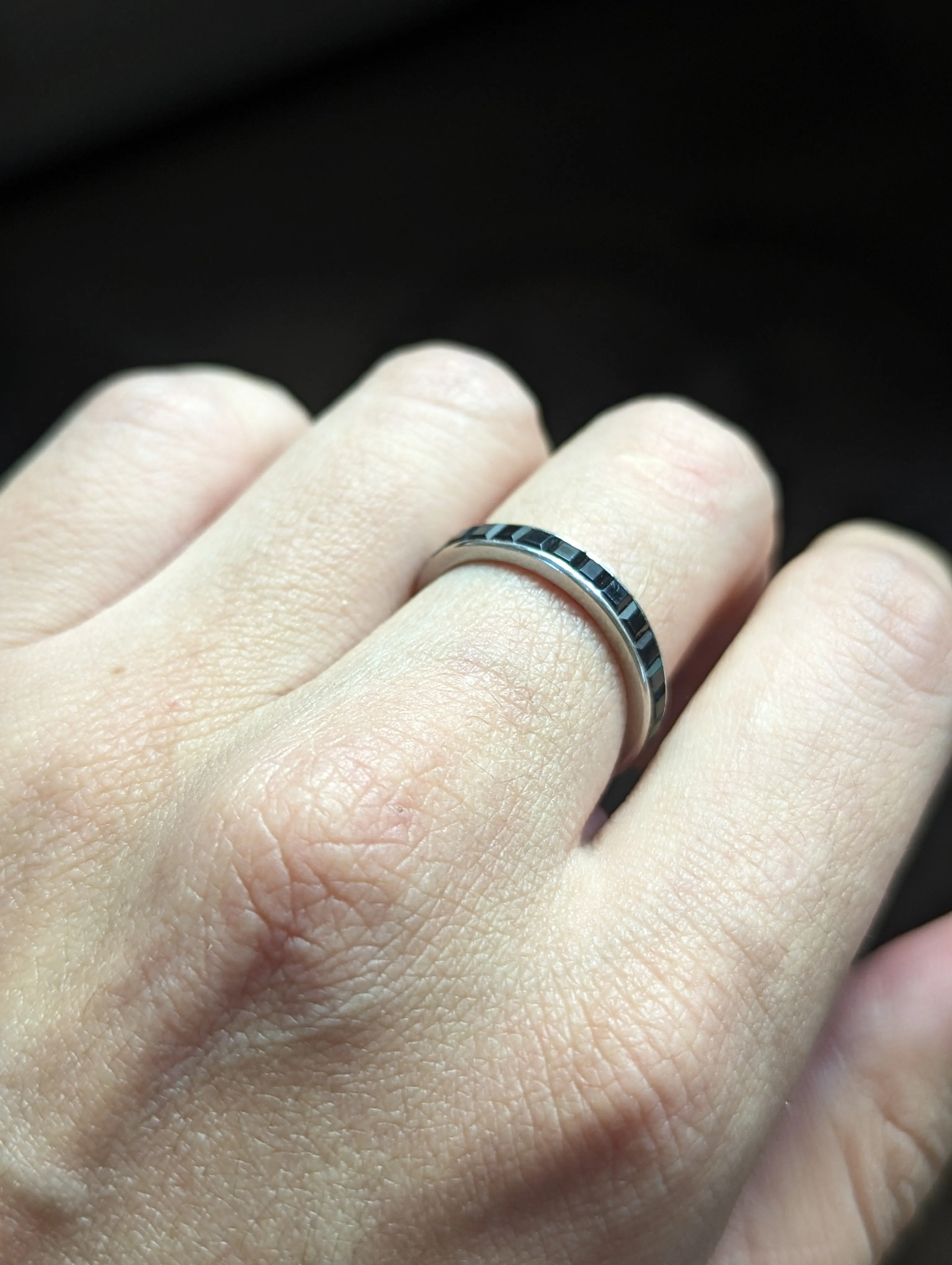 Vintage onyx eternity band