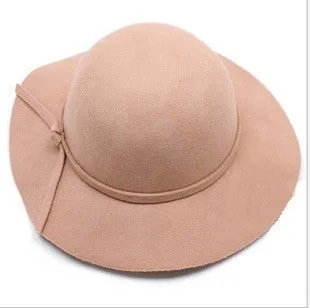 Vintage Retro Kids Child Boy Girl Hats Fedora polyester Felt Crushable Wide Brim Cloche Floppy Sun Beach Cap