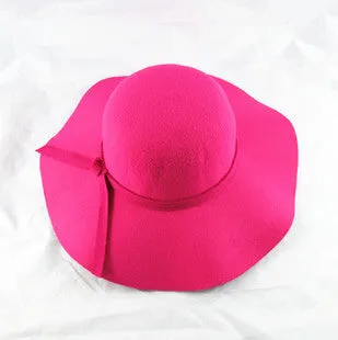 Vintage Retro Kids Child Boy Girl Hats Fedora polyester Felt Crushable Wide Brim Cloche Floppy Sun Beach Cap