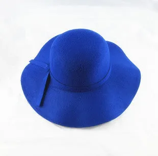 Vintage Retro Kids Child Boy Girl Hats Fedora polyester Felt Crushable Wide Brim Cloche Floppy Sun Beach Cap
