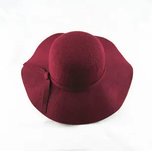 Vintage Retro Kids Child Boy Girl Hats Fedora polyester Felt Crushable Wide Brim Cloche Floppy Sun Beach Cap