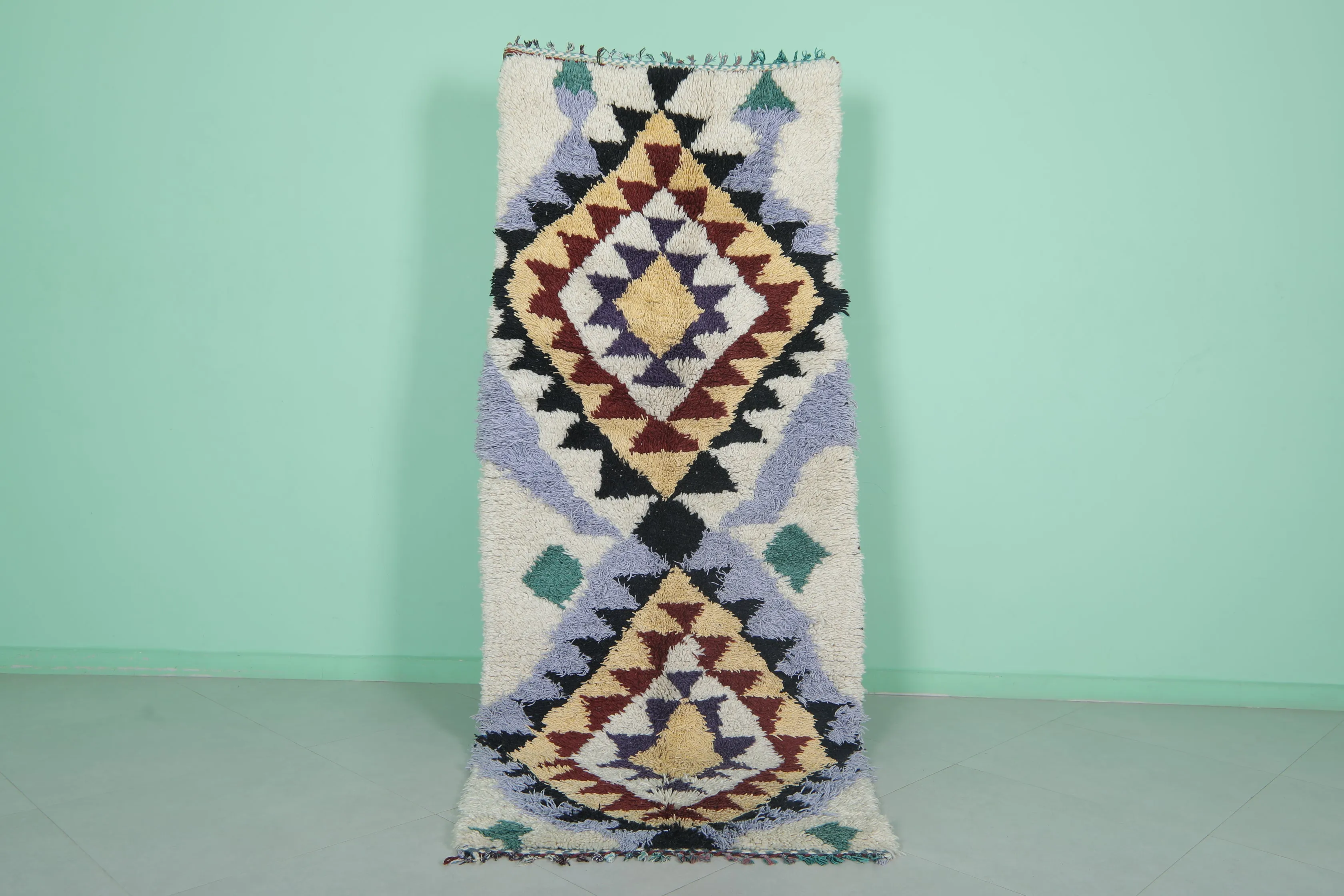 Vintage Runner Rug 3.4 X 8 Feet – Handwoven Moroccan Carpet