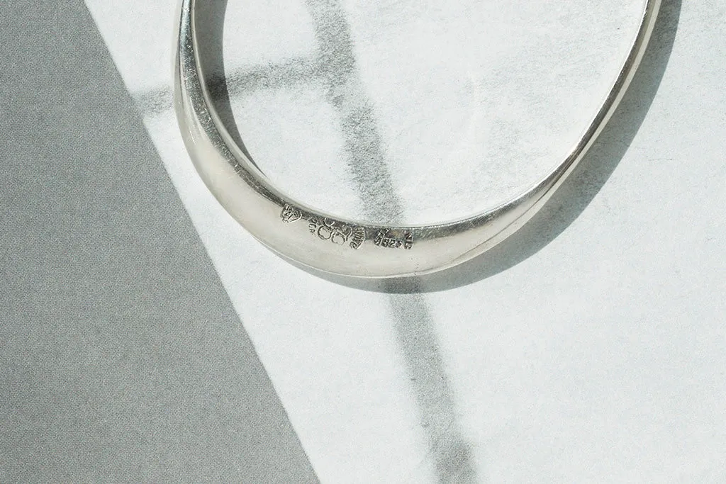 Vintage Sterling Silver Oval Bangle