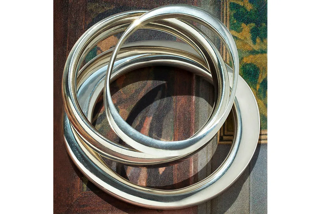 Vintage Sterling Silver Oval Bangle