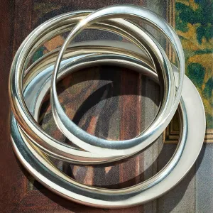 Vintage Sterling Silver Oval Bangle