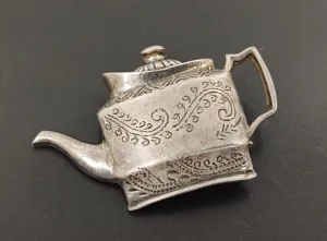 Vintage Sterling Silver Teapot Brooch
