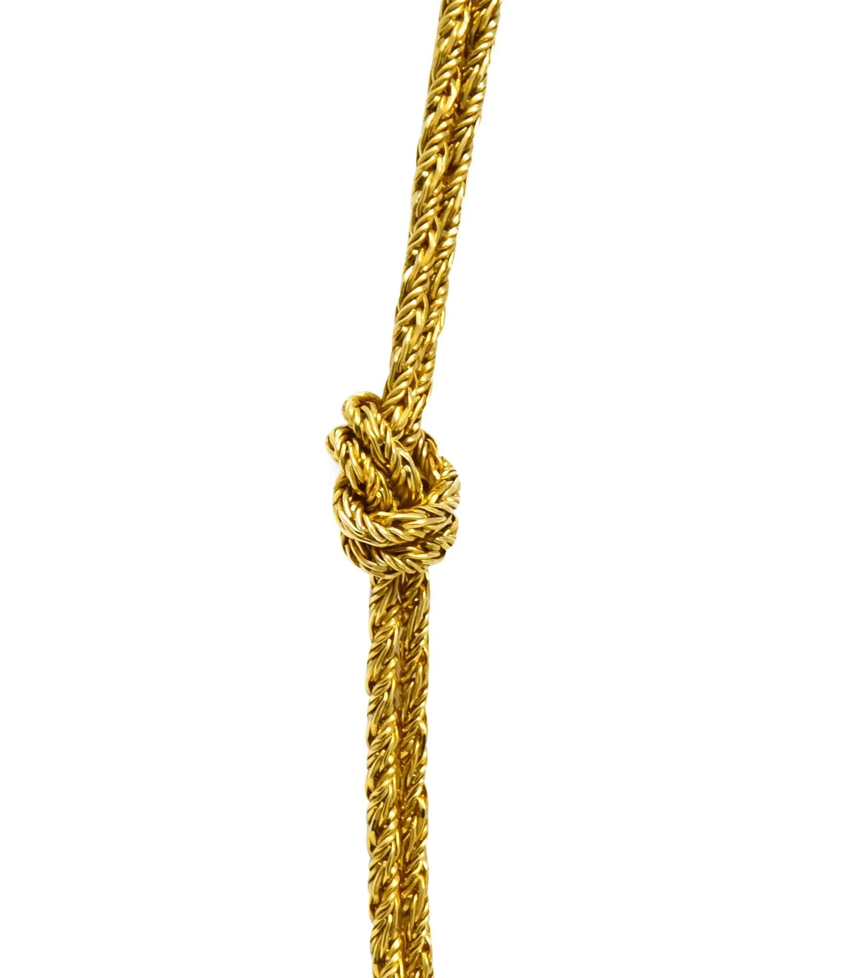 Vintage Tiffany & Co. 18 Karat Gold Knot Station Necklace