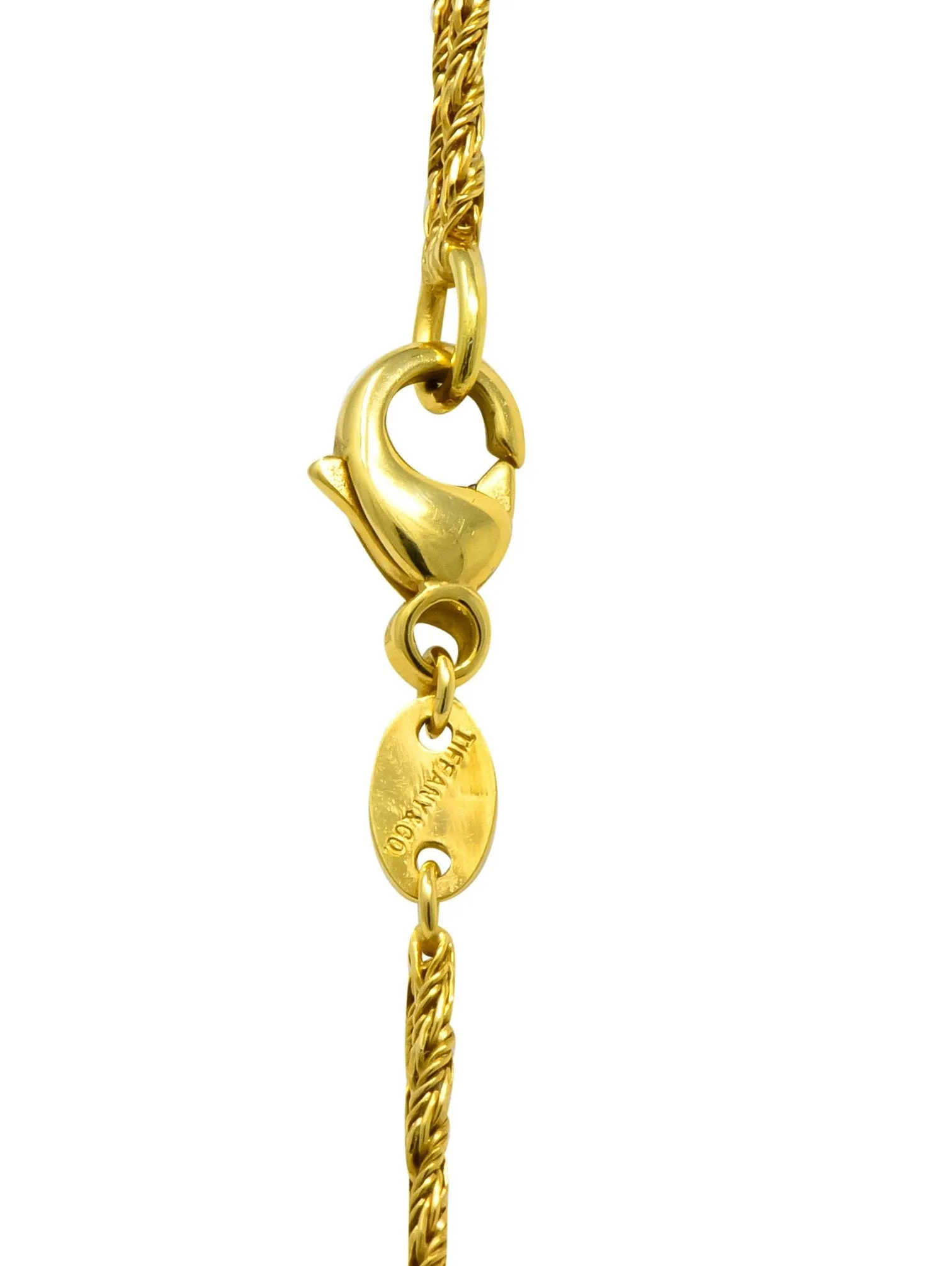 Vintage Tiffany & Co. 18 Karat Gold Knot Station Necklace
