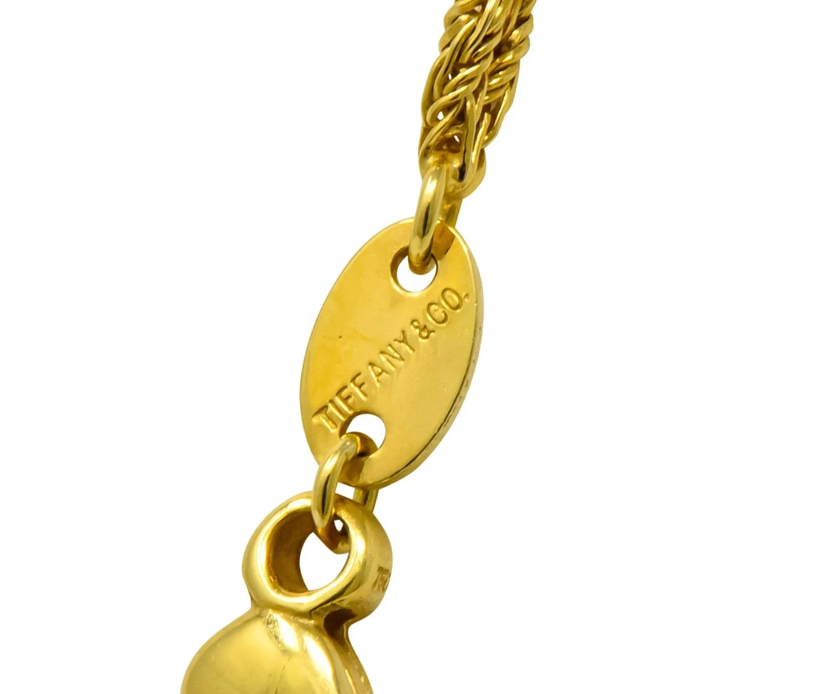 Vintage Tiffany & Co. 18 Karat Gold Knot Station Necklace