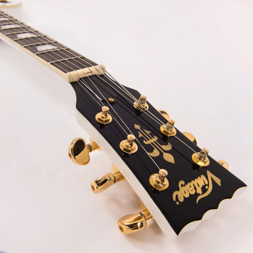 Vintage V1003AW ReIssued Les Paul Arctic White sähkökitara
