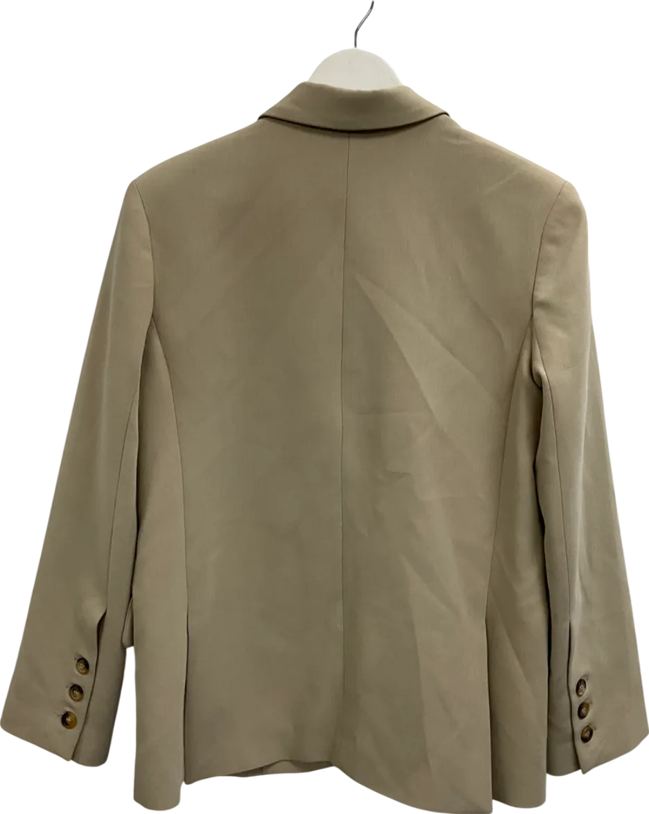 Warehouse Beige Tailored Single Breasted Blazer UK 8