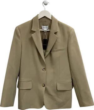Warehouse Beige Tailored Single Breasted Blazer UK 8