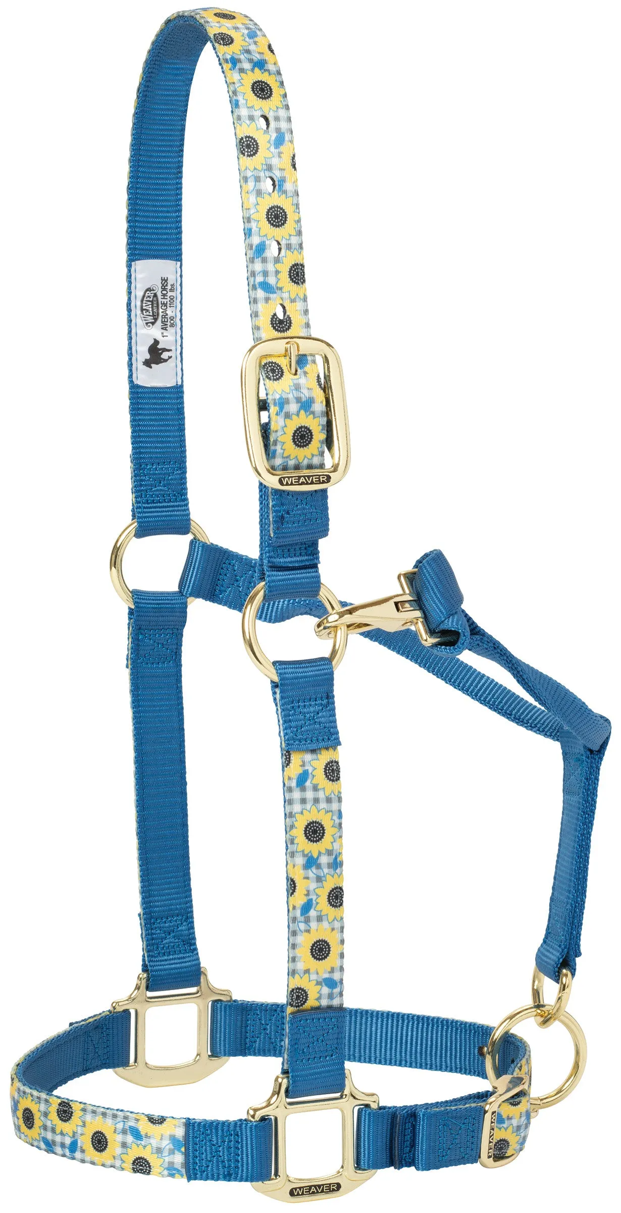 Weaver Large Adjustable Patterned Nylon Horse Halter (Multiple Pattern Options)