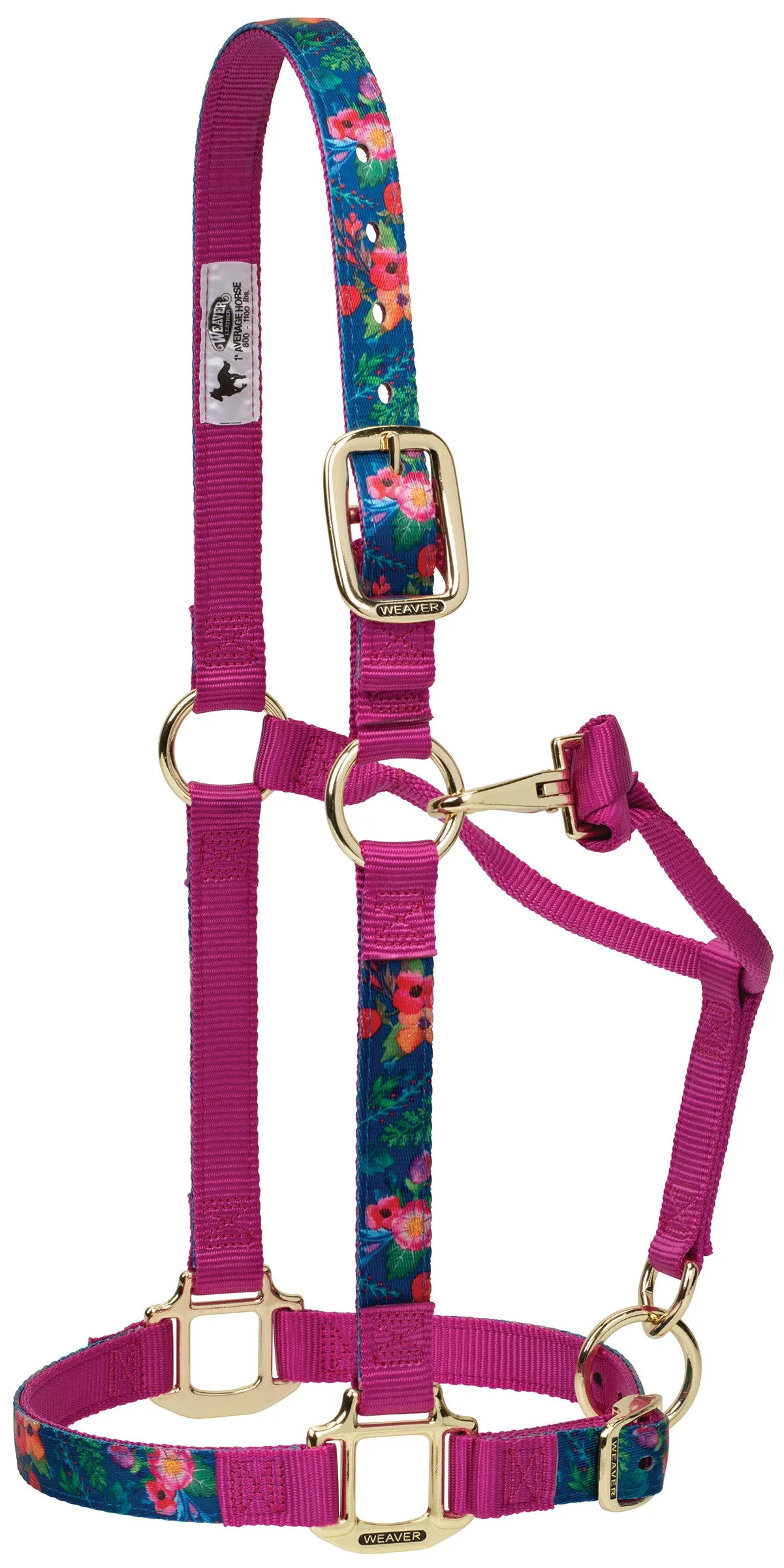 Weaver Large Adjustable Patterned Nylon Horse Halter (Multiple Pattern Options)