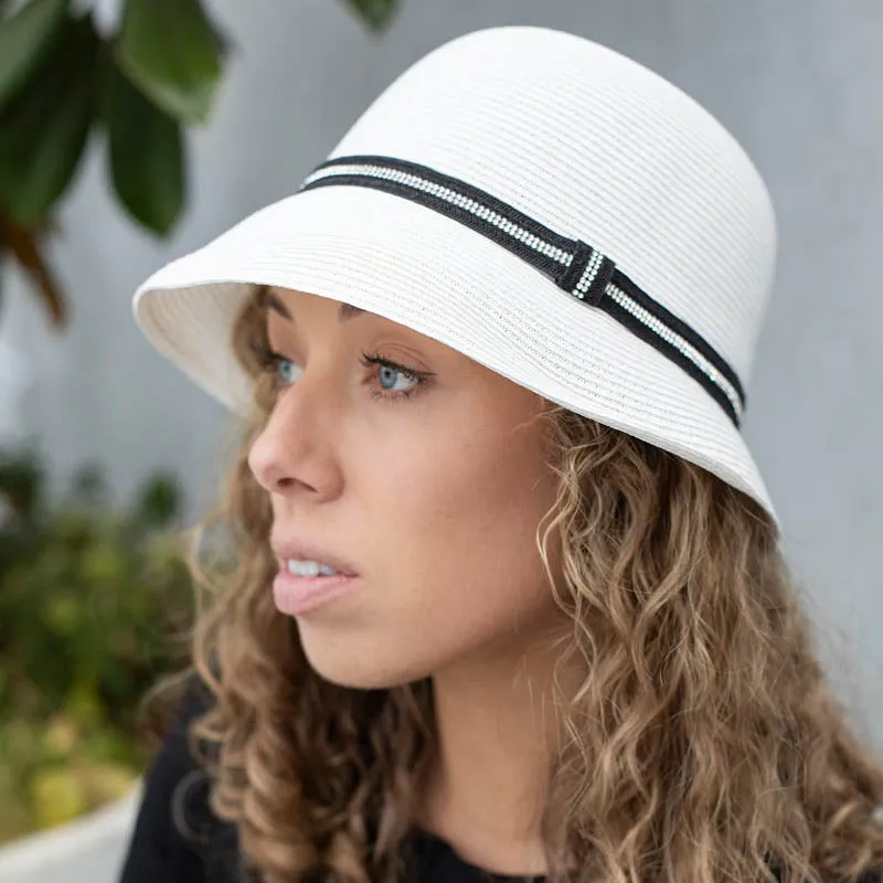 White Rhinestone Dome Hat
