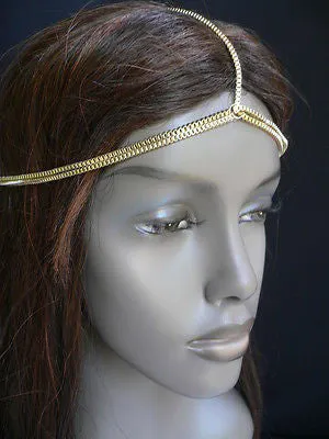 Women Classic Gold Head Body Thin Chain Grecian Circlet