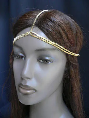 Women Classic Gold Head Body Thin Chain Grecian Circlet
