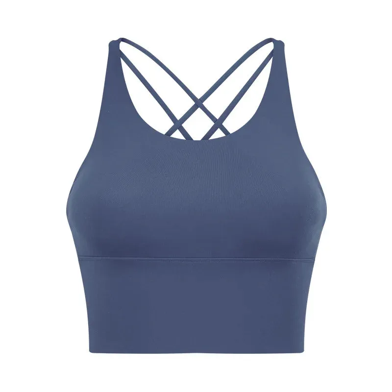 Women's Spaghetti Straps Crop Top Sports Bra