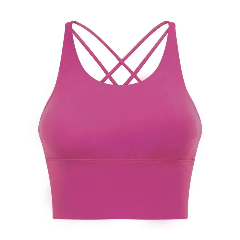 Women's Spaghetti Straps Crop Top Sports Bra