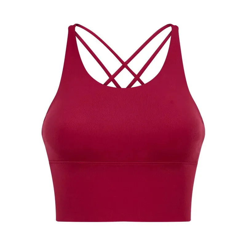 Women's Spaghetti Straps Crop Top Sports Bra