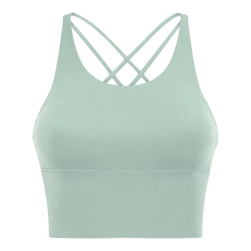 Women's Spaghetti Straps Crop Top Sports Bra