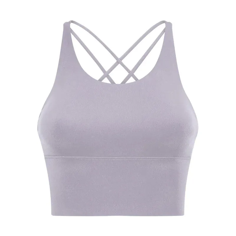 Women's Spaghetti Straps Crop Top Sports Bra