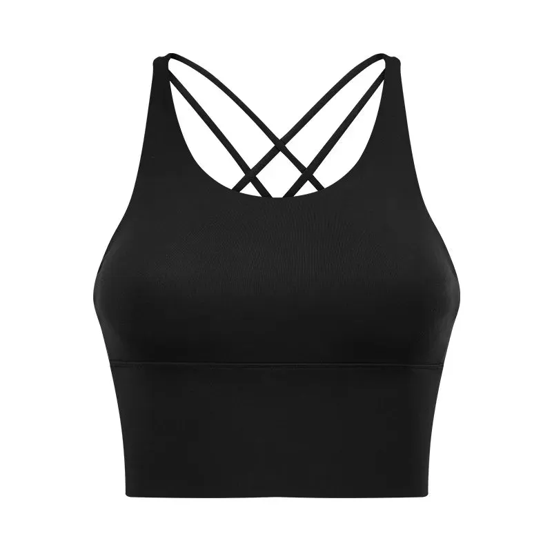 Women's Spaghetti Straps Crop Top Sports Bra