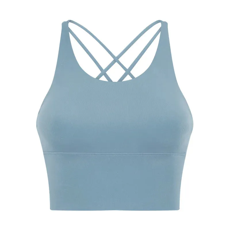 Women's Spaghetti Straps Crop Top Sports Bra