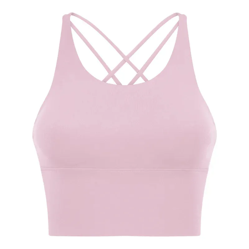 Women's Spaghetti Straps Crop Top Sports Bra