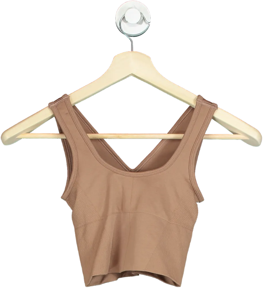 YPB Brown Sleeveless Crop Top UK XS