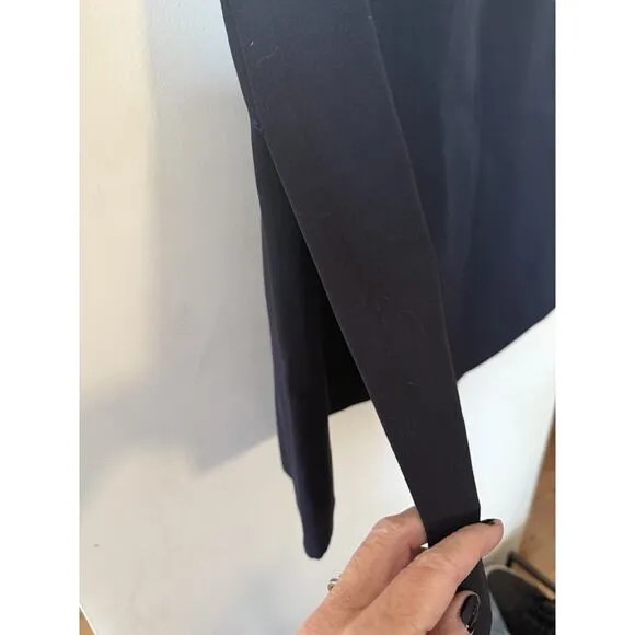 YSL SAINT LAURENT Rive Gauche Paris 100% Wool Midi Black Slit Skirt US 6 EU 42