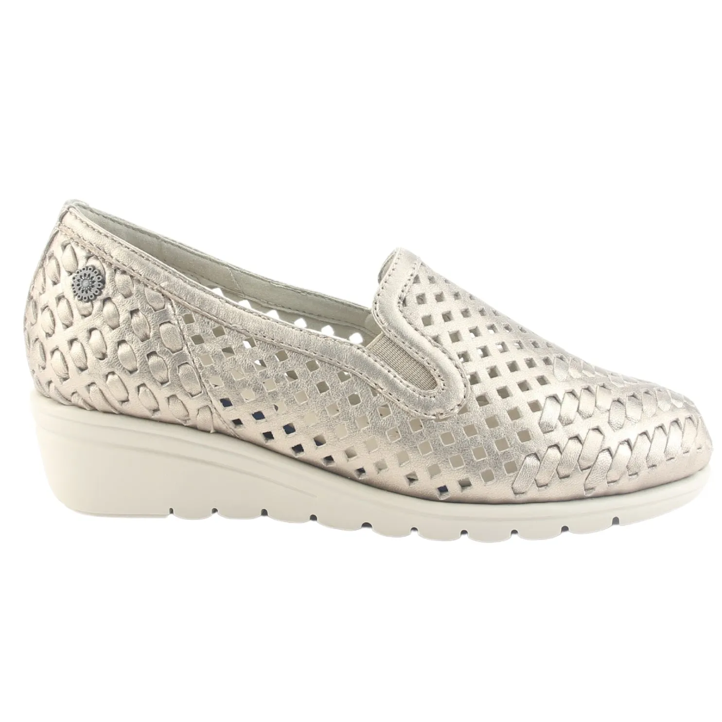 Zapato de Cuero Chalada Mujer Crose-1 Dorado Casual